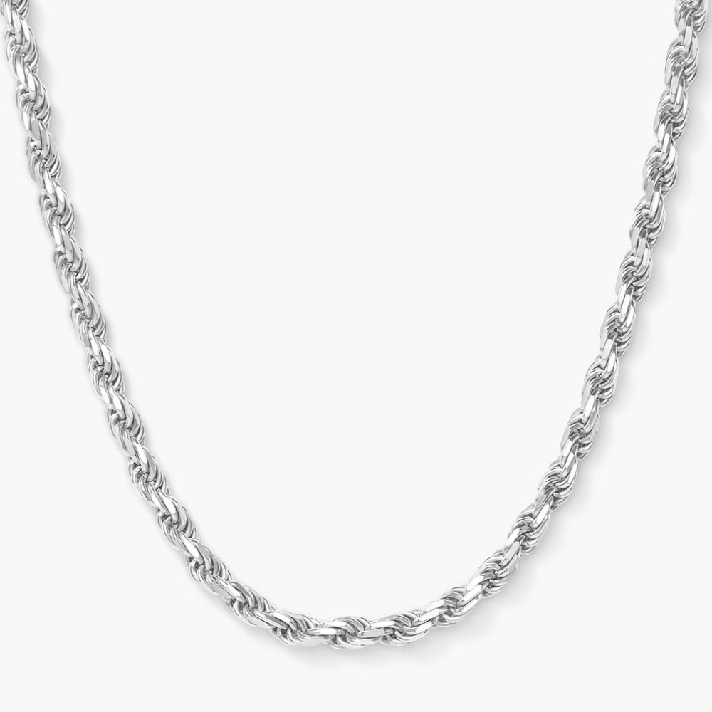 JAXXON Silver Rope Chain Necklace - 4mm
